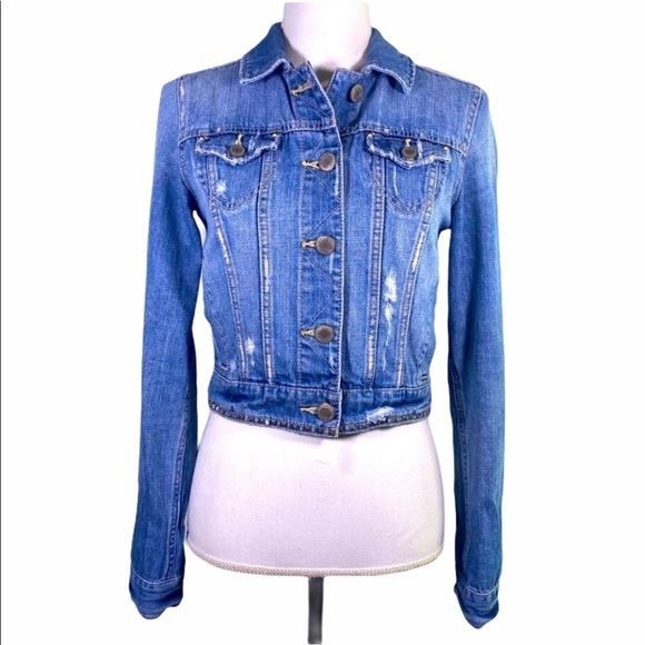 American Eagle Outfitters Jackets & Blazers - AMERICAN Eagle Studded Distressed Denim Jacket